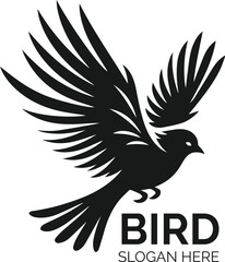Silhouetted Dove in Flight as a Symbolic Logo Design With Text Space