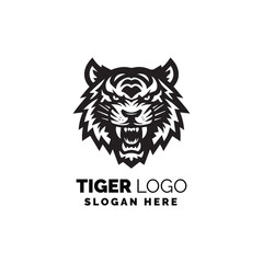 Monochrome Tiger Logo Design Illustration for Brand Identity Purposes