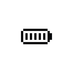 battery charge icon 8 bit, pixel art  energy battery icon  for game  logo.