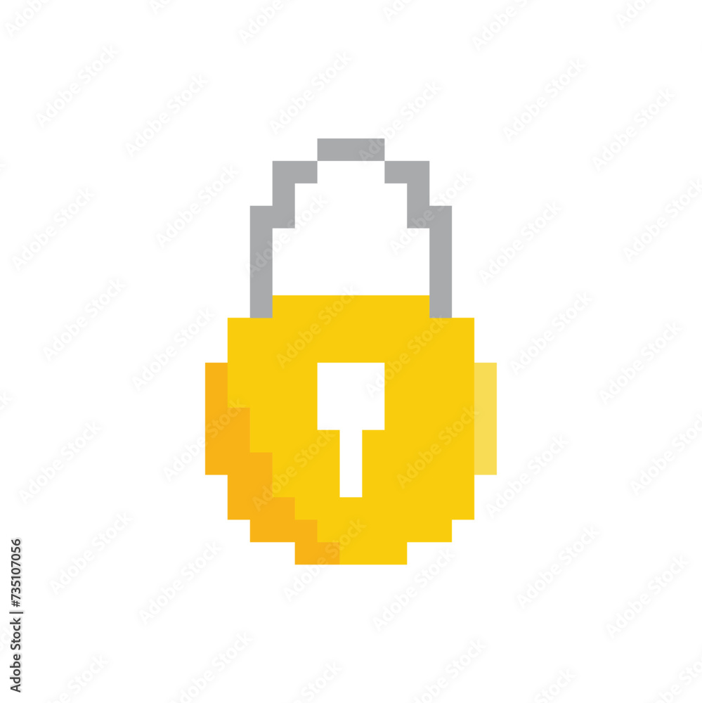 Aufkleber pixel lock icon vector pixel art for 8 bit game