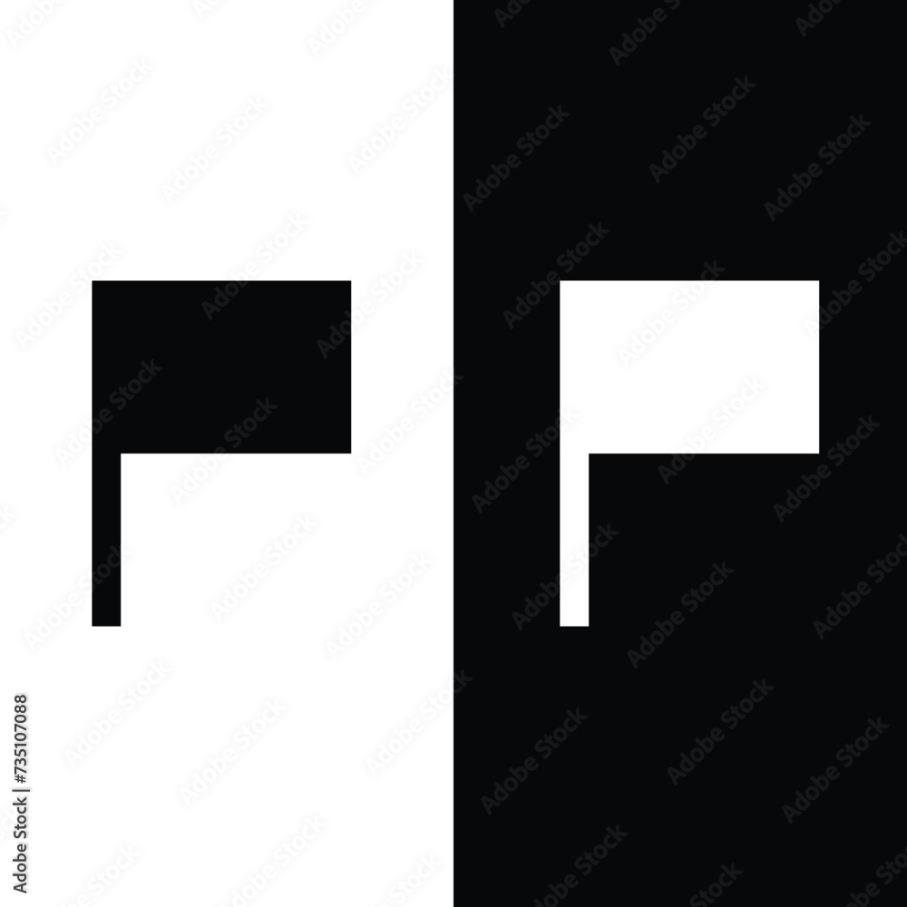 Poster pixel flag icon vector pixel art for 8 bit game