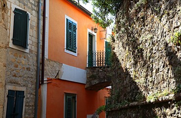 Residential buildings in the old town of Herceg Novi