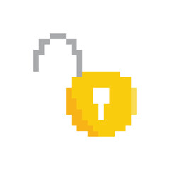  pixel lock icon vector  pixel art for 8 bit game
