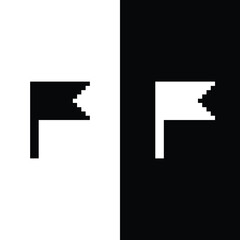  pixel flag icon vector  pixel art for 8 bit game