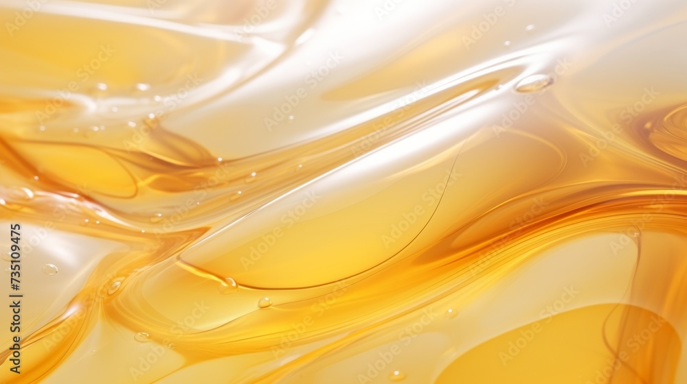 Poster close-up of flowing honey texture creating an abstract golden liquid background.