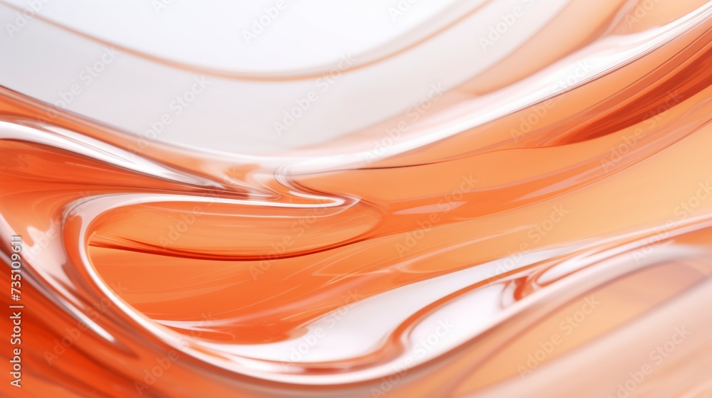 Aufkleber abstract fluid art with orange and white patterns creating a dynamic and artistic background.