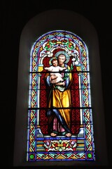 stained glass window in church