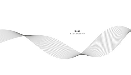 Lines for the background. Black stripes on a white background. Set of wavy lines. Multiple line waves. Creative line art. Grey waves with lines. Vector waves set. Curved wavy line, smooth stripe.