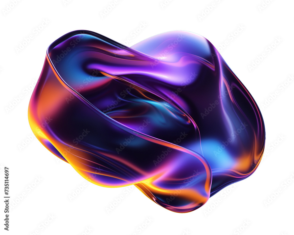 Fototapete bold colorful abstract liquid shape isolated. melted distorted blob form. trendy background shape pn