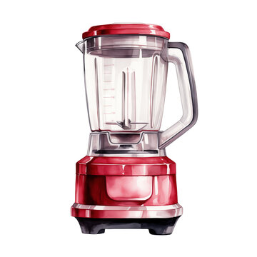 Red Blender Watercolor isolated on a transparent background.