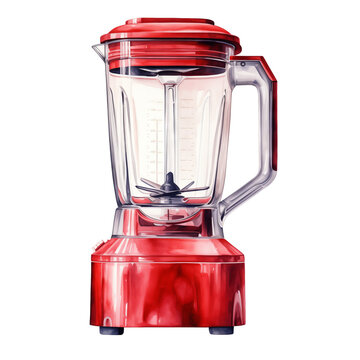 Red Blender Watercolor isolated on a transparent background.