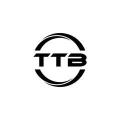 TTB letter logo design with white background in illustrator, cube logo, vector logo, modern alphabet font overlap style. calligraphy designs for logo, Poster, Invitation, etc.