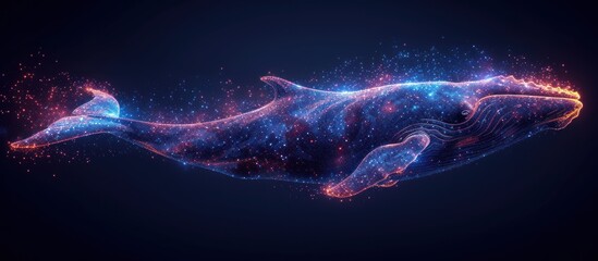 Blue whale in the form of a starry sky - obrazy, fototapety, plakaty