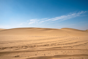sand dunes at sunset in the siwa desert, Siwa, Egypt.