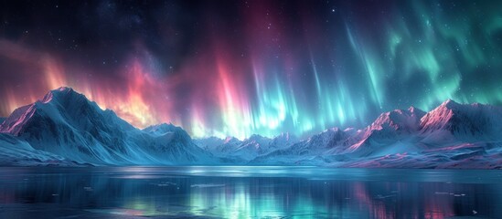 aurora borealis background - obrazy, fototapety, plakaty