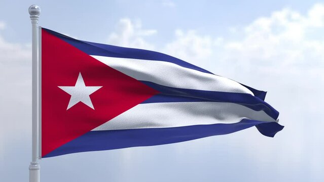 Vibrant 3D render of the Cuba flag, presented horizontally. Ideal for incorporating dynamic, high-quality Cuban visuals into any project.