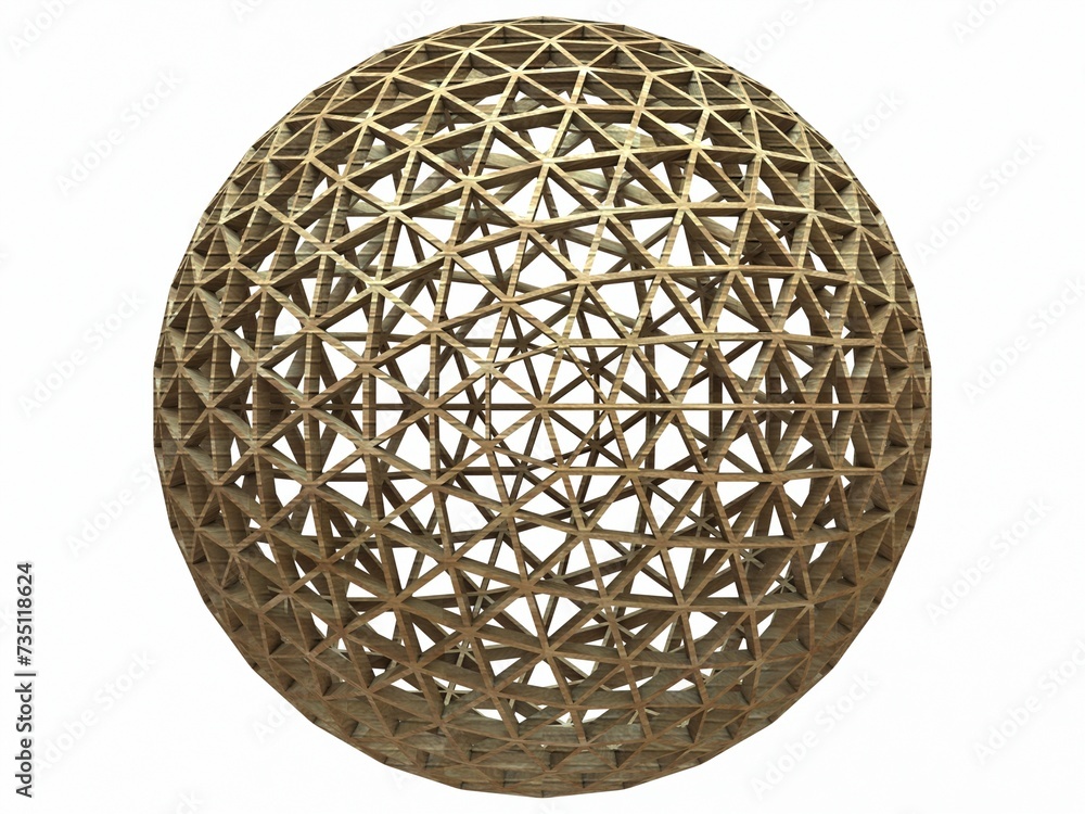 Poster wireframe shape frequency geodesic sphere 3d print model