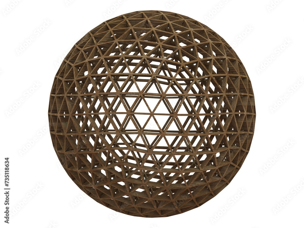 Poster wireframe shape frequency geodesic sphere 3d print model