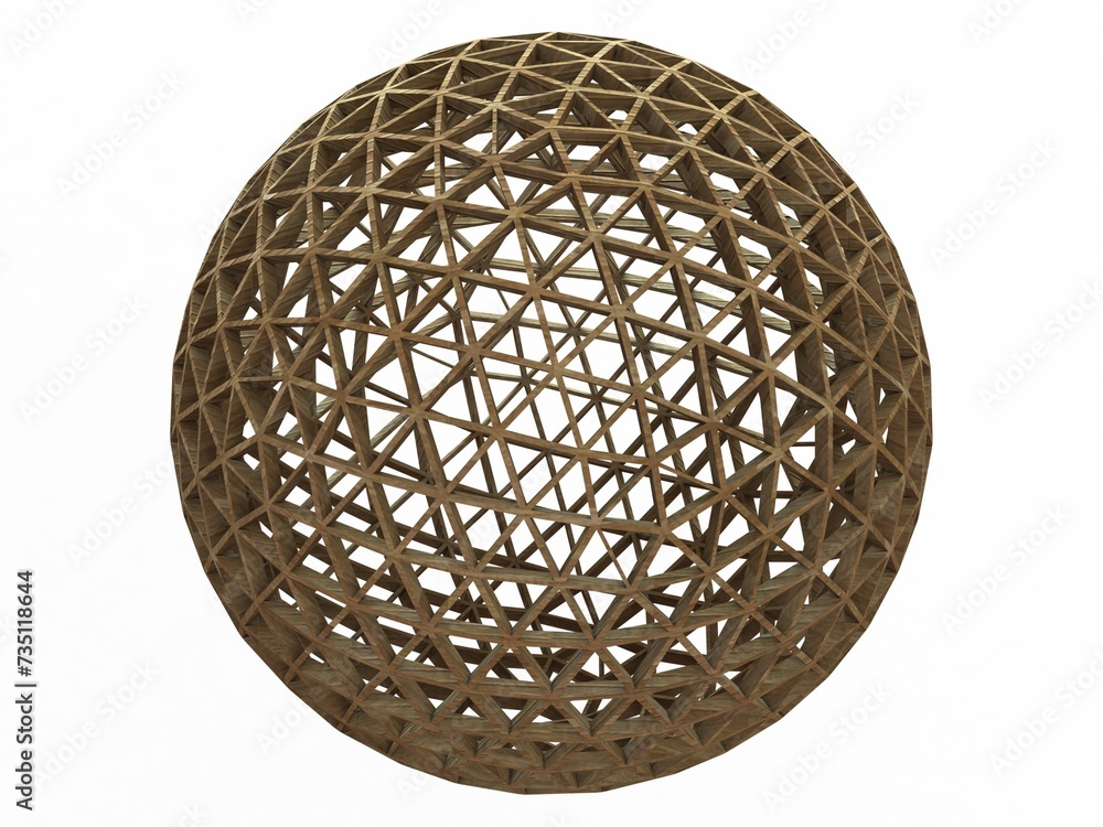 Poster wireframe shape frequency geodesic sphere 3d print model