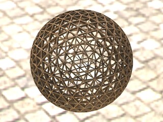 Wireframe Shape Frequency Geodesic Sphere 3D print model