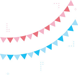 Obraz premium Set of flag garlands. Carnival garland with flags. Decorative colorful party pennants for birthday celebration, festival and fair decoration. Holiday background