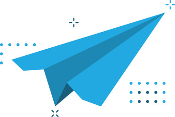 Paper plane vector icon isolated on white background.