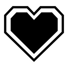 Heart icon illustration. Abstract decorative stylized heart. PNG with transparent background.