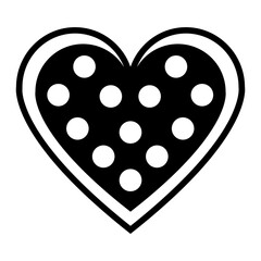 Heart icon illustration. Abstract decorative stylized heart. PNG with transparent background.