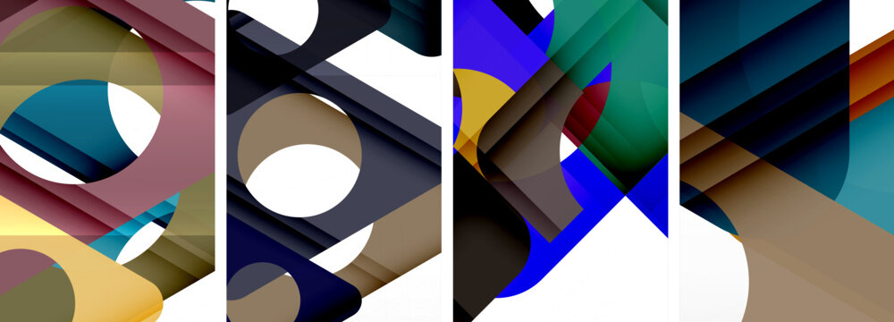 Abstract background set featuring captivating triangles. Harmonious blend of geometry and style, these designs bring modern flair