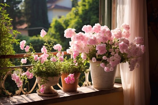 The smell of flowers from the window or balcony