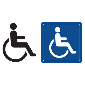 Icono de sillas de ruedas, discapacitados o accesibilidad. Vector