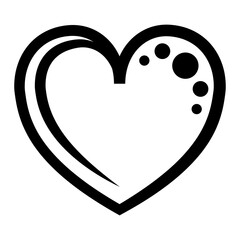 Heart icon illustration. Abstract decorative stylized heart. PNG with transparent background.