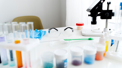 test tubes in a chemical laboratory