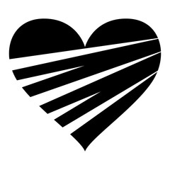 Heart icon illustration. Abstract decorative stylized heart. PNG with transparent background.