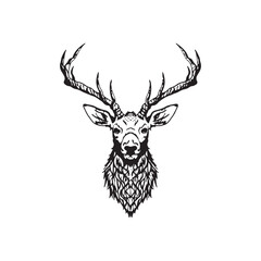 Deer silhouette vector illustration.
