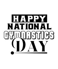 Fototapeta na wymiar Happy National Gymnastics Day svg