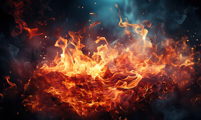 Abstract background with fire effect full frame.