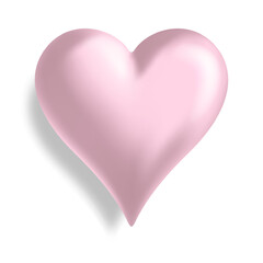 A classic pink heart on white, the universal symbol of love, is a popular design element for Valentines Day greeting cards