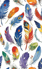 vector illustration, logo of magic bird feathers with patterns, abstract fantasy of unreal beauty with floral patterns, background for smartphone or shorts,