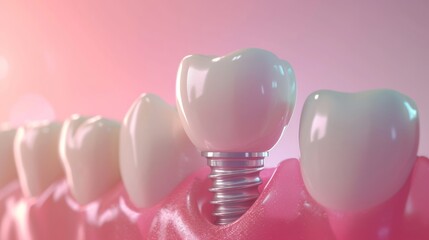 Dental Implant Restoring a Healthy Tooth - obrazy, fototapety, plakaty