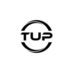 TUP letter logo design with white background in illustrator, cube logo, vector logo, modern alphabet font overlap style. calligraphy designs for logo, Poster, Invitation, etc.