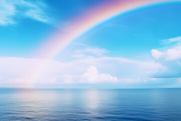 Beautiful rainbow at ocean