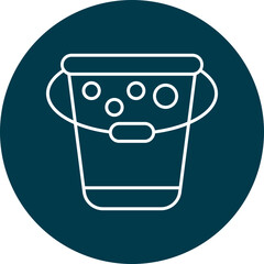 Bucket Line Circle Icon