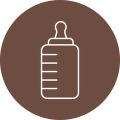 Baby Bottle Line Circle Icon