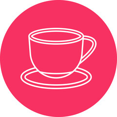 Coffee Cup Line Circle Icon