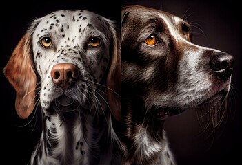 Cats and Dogs: A Tale of Two Pets. Generative AI - obrazy, fototapety, plakaty