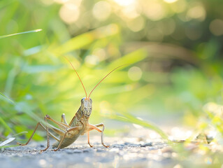 grasshopper on the grass
