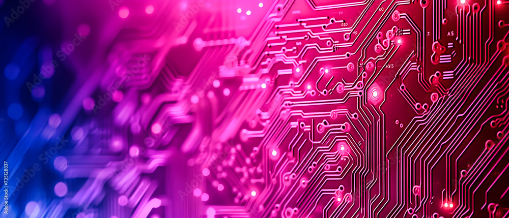 Aufkleber digital motherboard technology, abstract concept of computer hardware and communication, futuristic 
