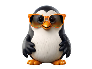 Cartoon Penguin, isolated on a transparent or white background