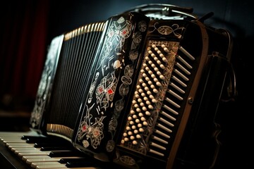 close up of an accordion. Generative AI